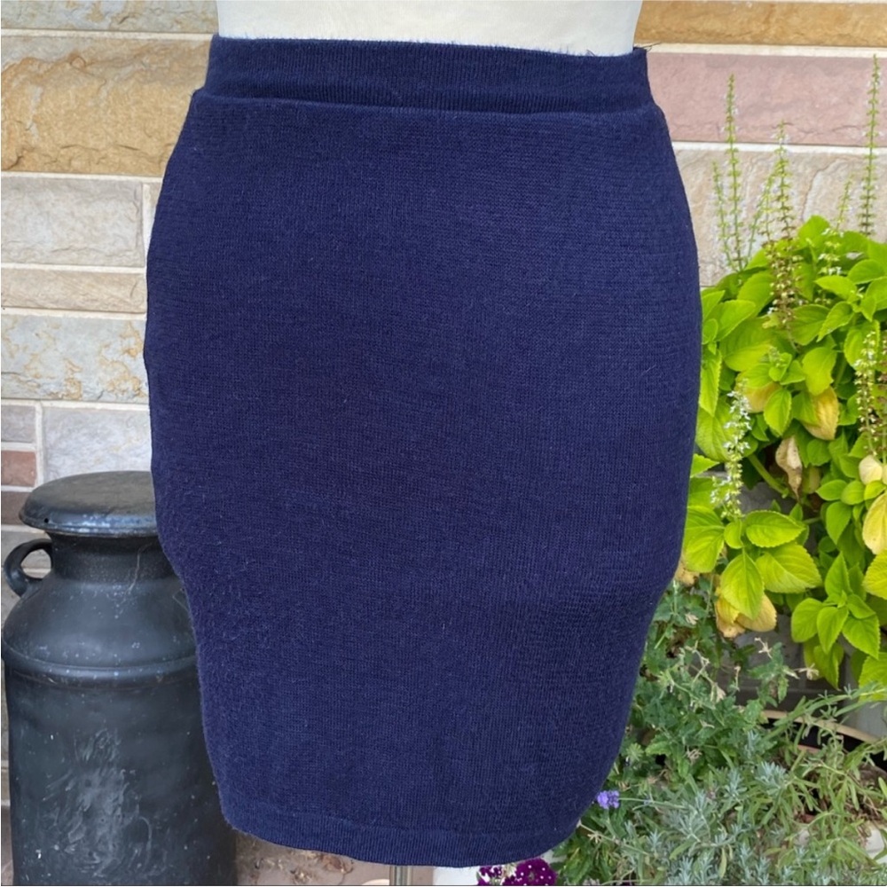 American Apparel Classic Navy Blue Knit Skirt - Picture 1 of 8